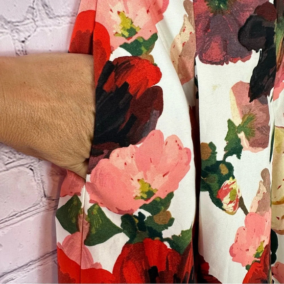 white house black market formal maxi skirt lined floral print sz 00 pockets - Picture 6 of 10